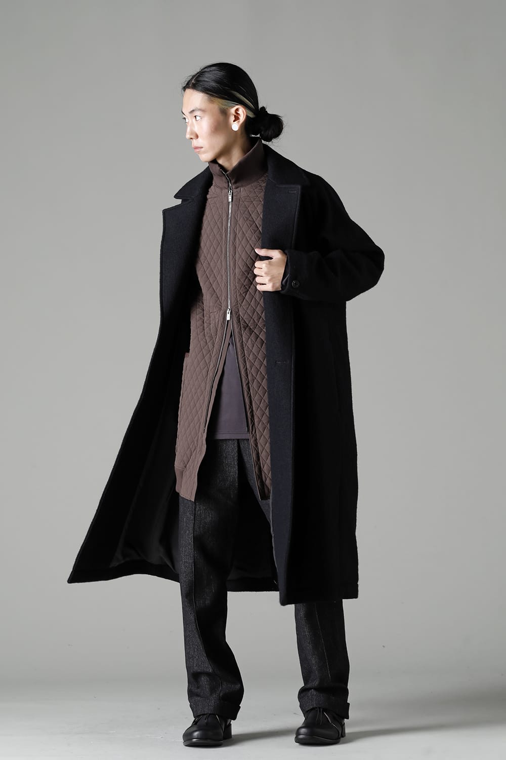 ロング ベスト キルト シルク / コットン