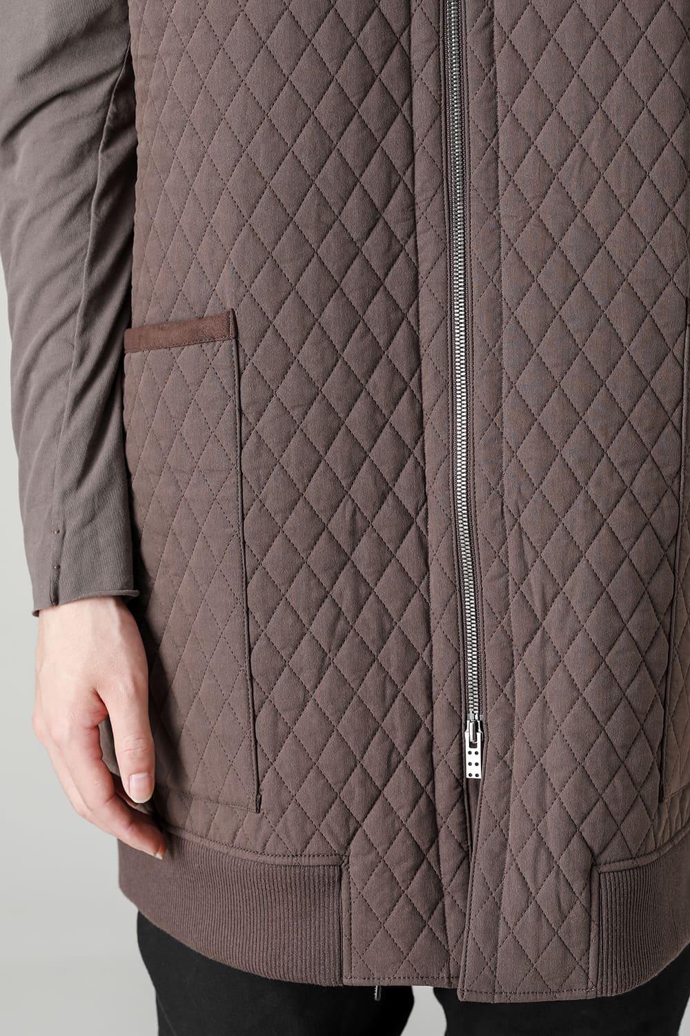 ロング ベスト キルト シルク / コットン