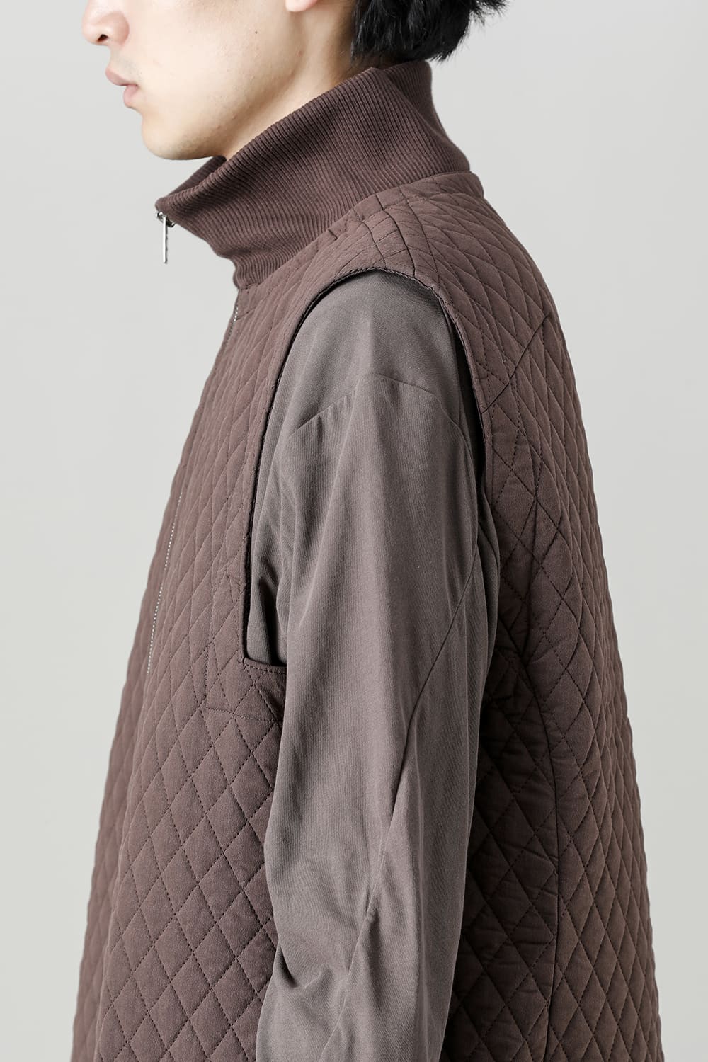 ロング ベスト キルト シルク / コットン