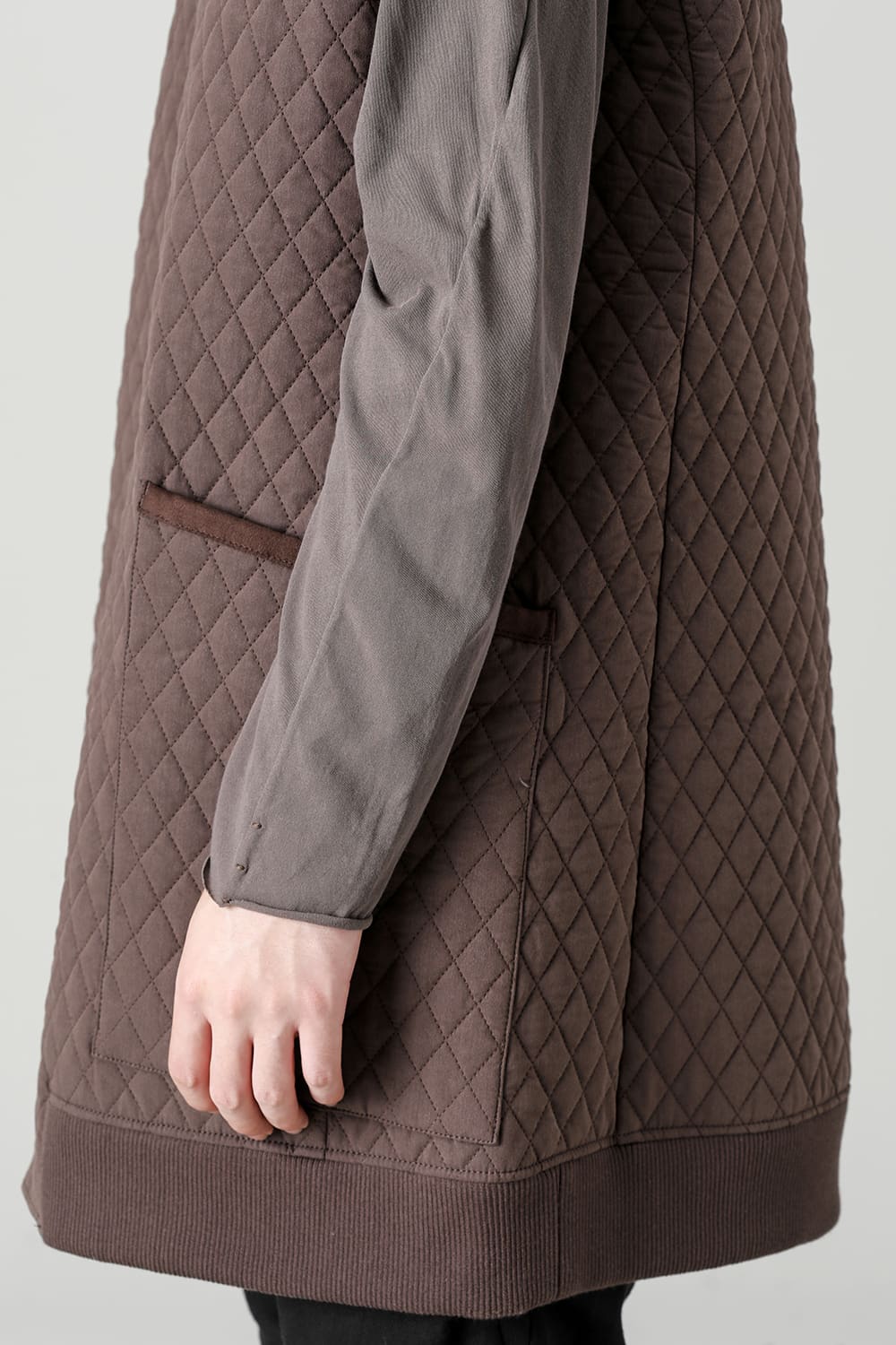 ロング ベスト キルト シルク / コットン