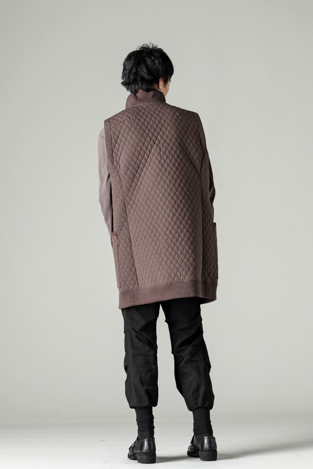 ロング ベスト キルト シルク / コットン