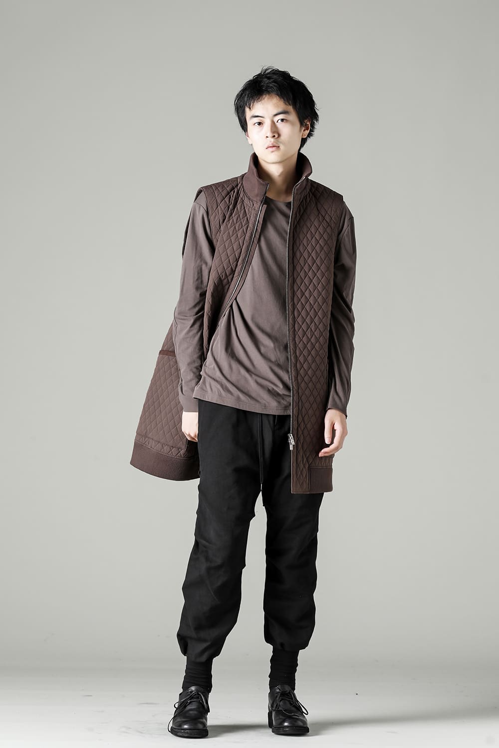 ロング ベスト キルト シルク / コットン