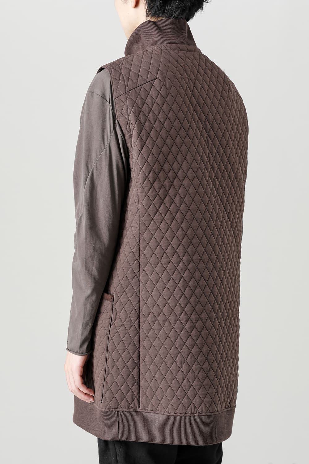 ロング ベスト キルト シルク / コットン