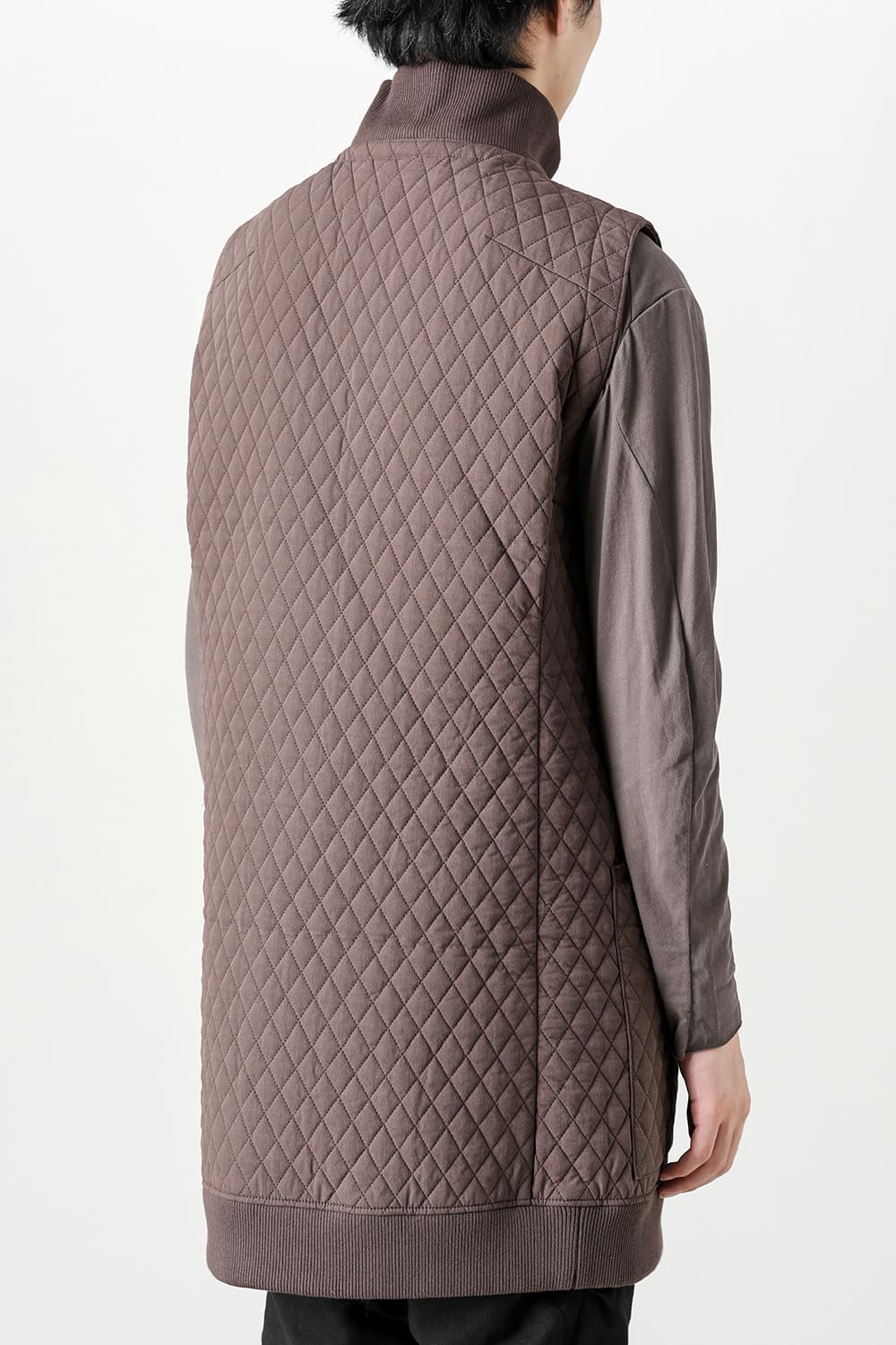ロング ベスト キルト シルク / コットン