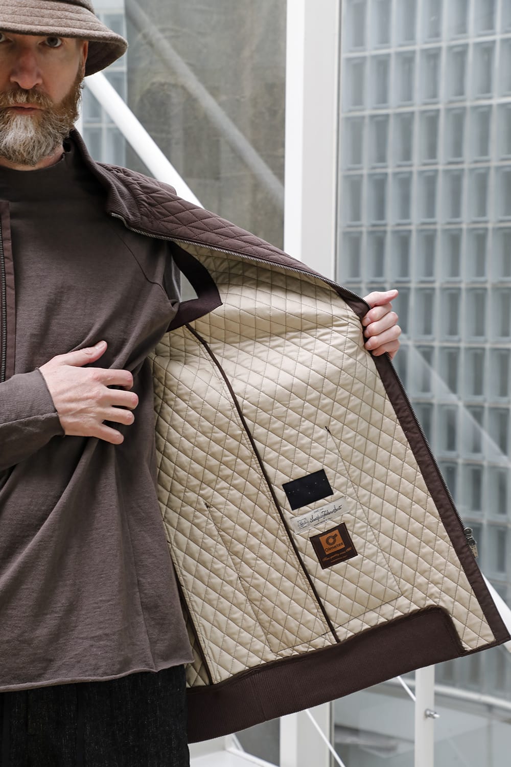 ロング ベスト キルト シルク / コットン