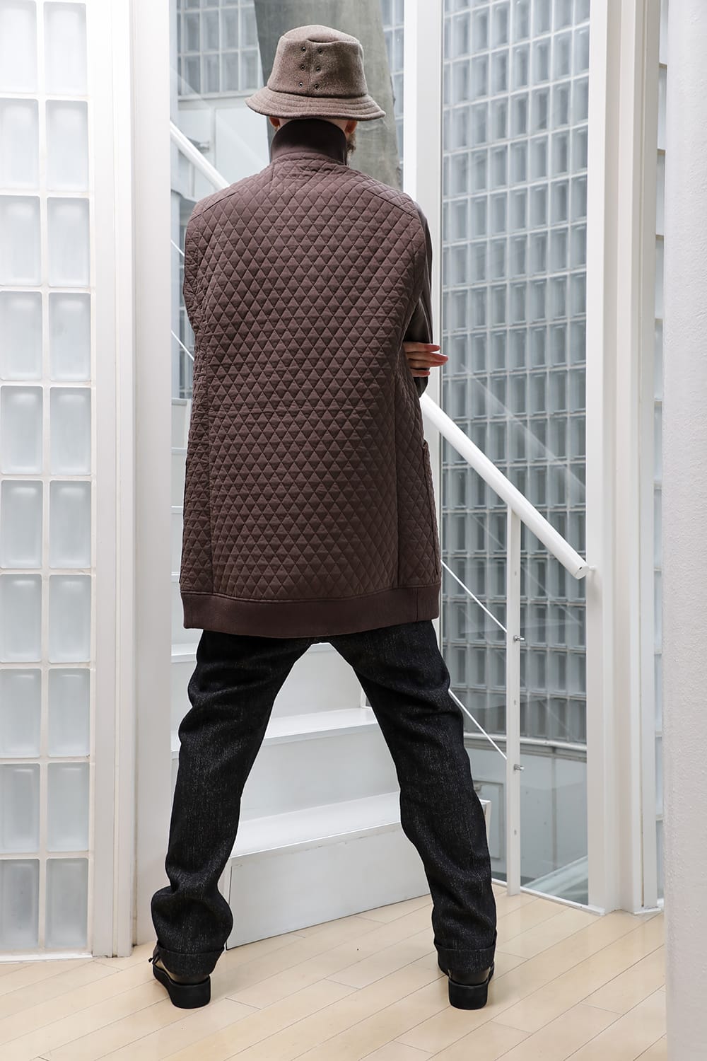 ロング ベスト キルト シルク / コットン