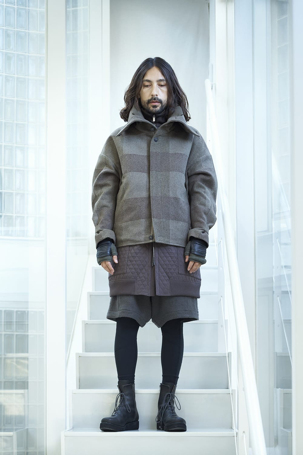 ロング ベスト キルト シルク / コットン