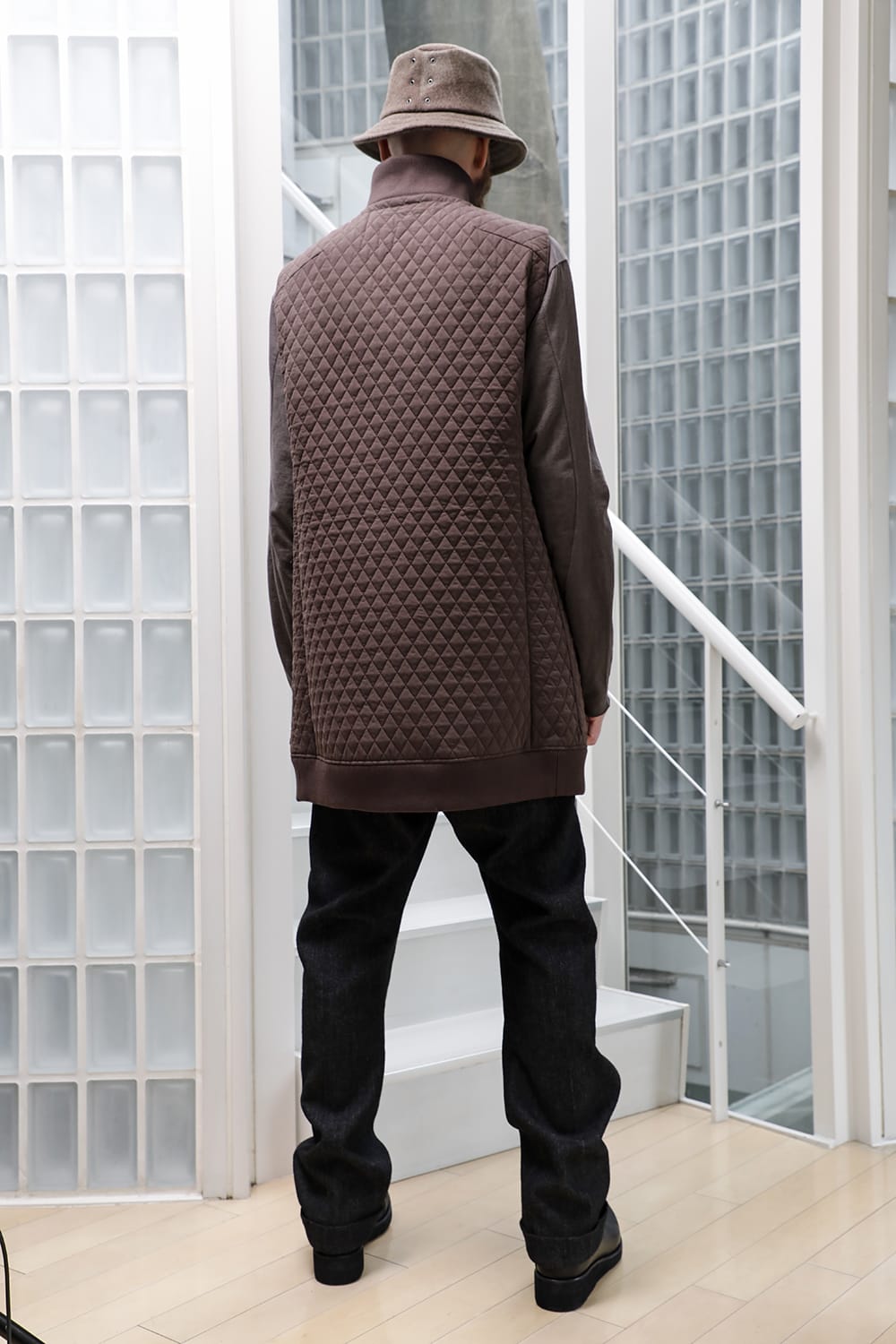 ロング ベスト キルト シルク / コットン