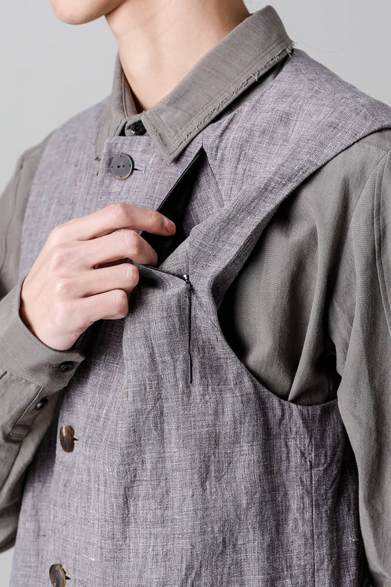 Vest Ramie Vintage Blue