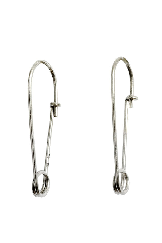 Earrings safety pin fine
