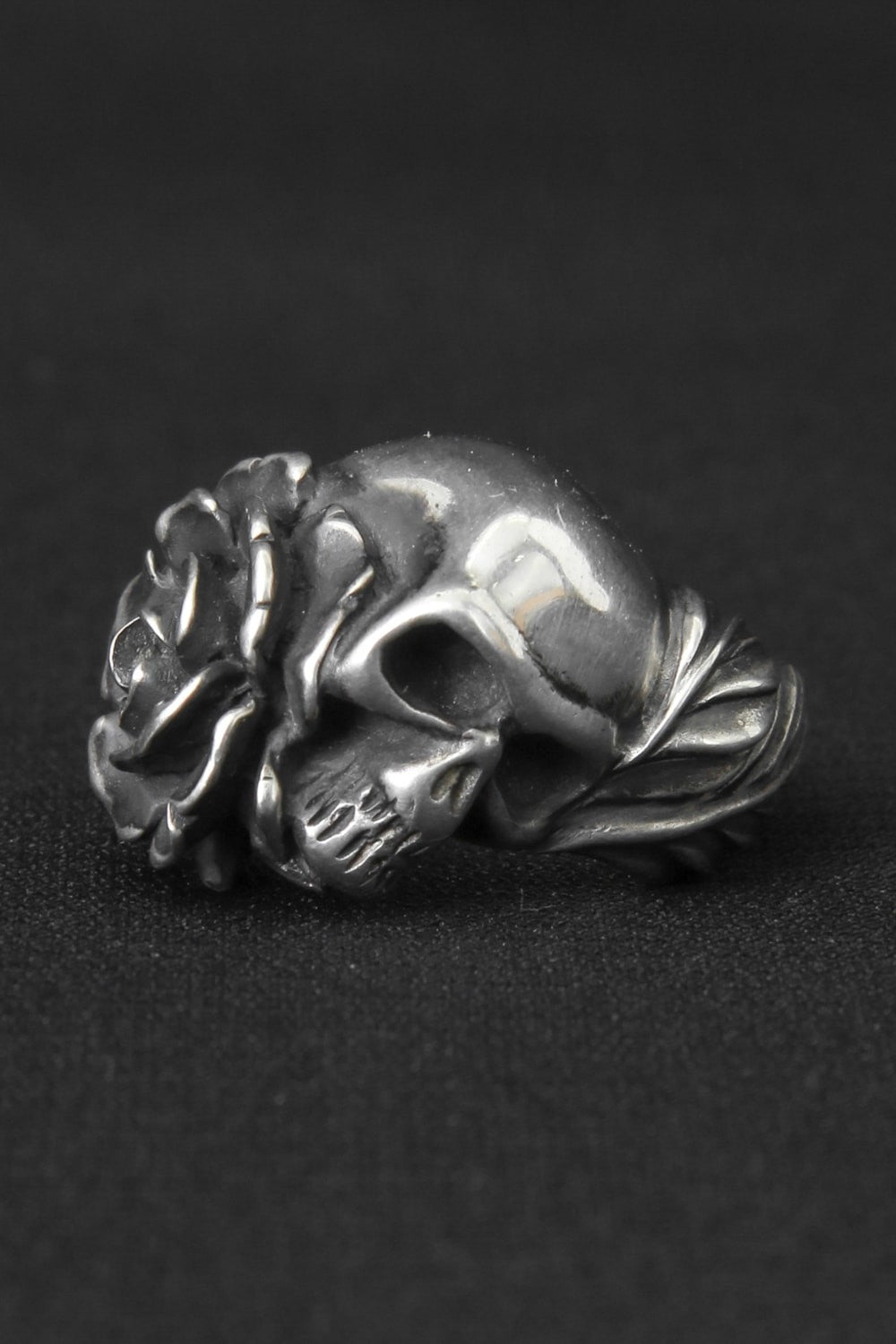 Ring Skull + Rose