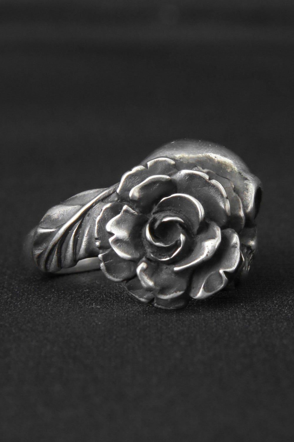Ring Skull + Rose