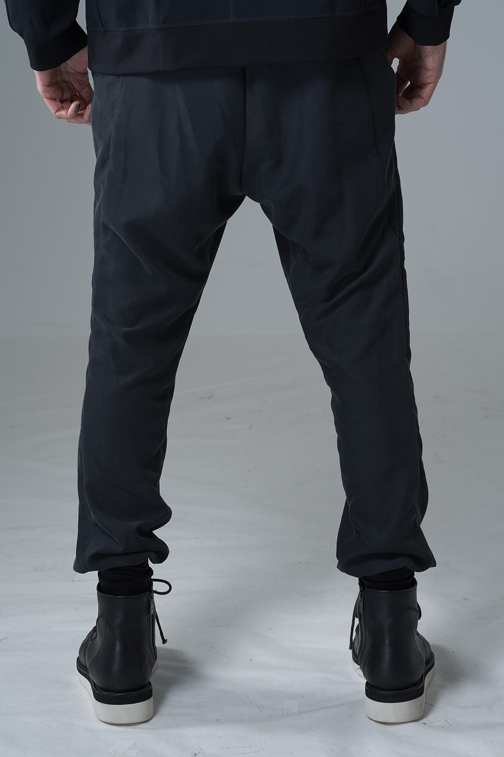 Jogger pants rayon/polyester poplin  Black