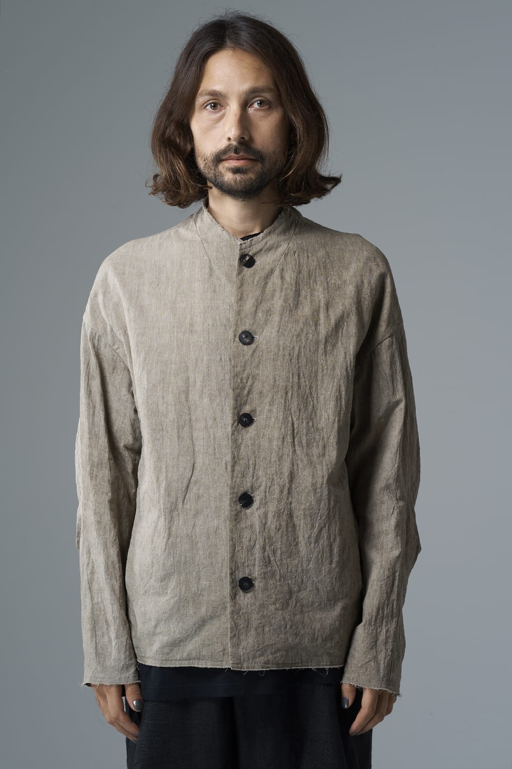 Jacket cotton / linen cold dyed