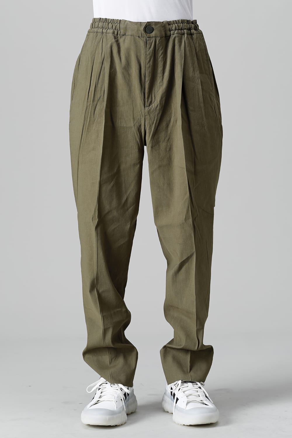 2 TUCKED WIDE TAPERED EASY PANTS Khaki