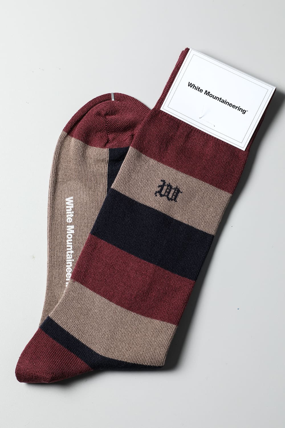 Multi Border Socks Burgundy / Brown