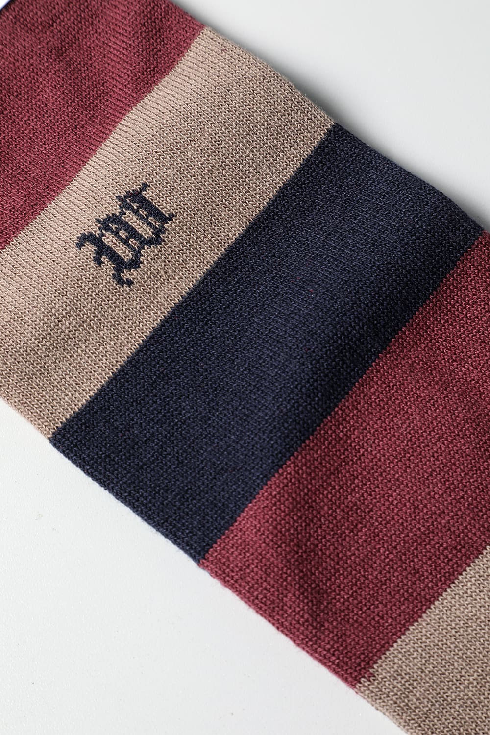 Multi Border Socks Burgundy / Brown