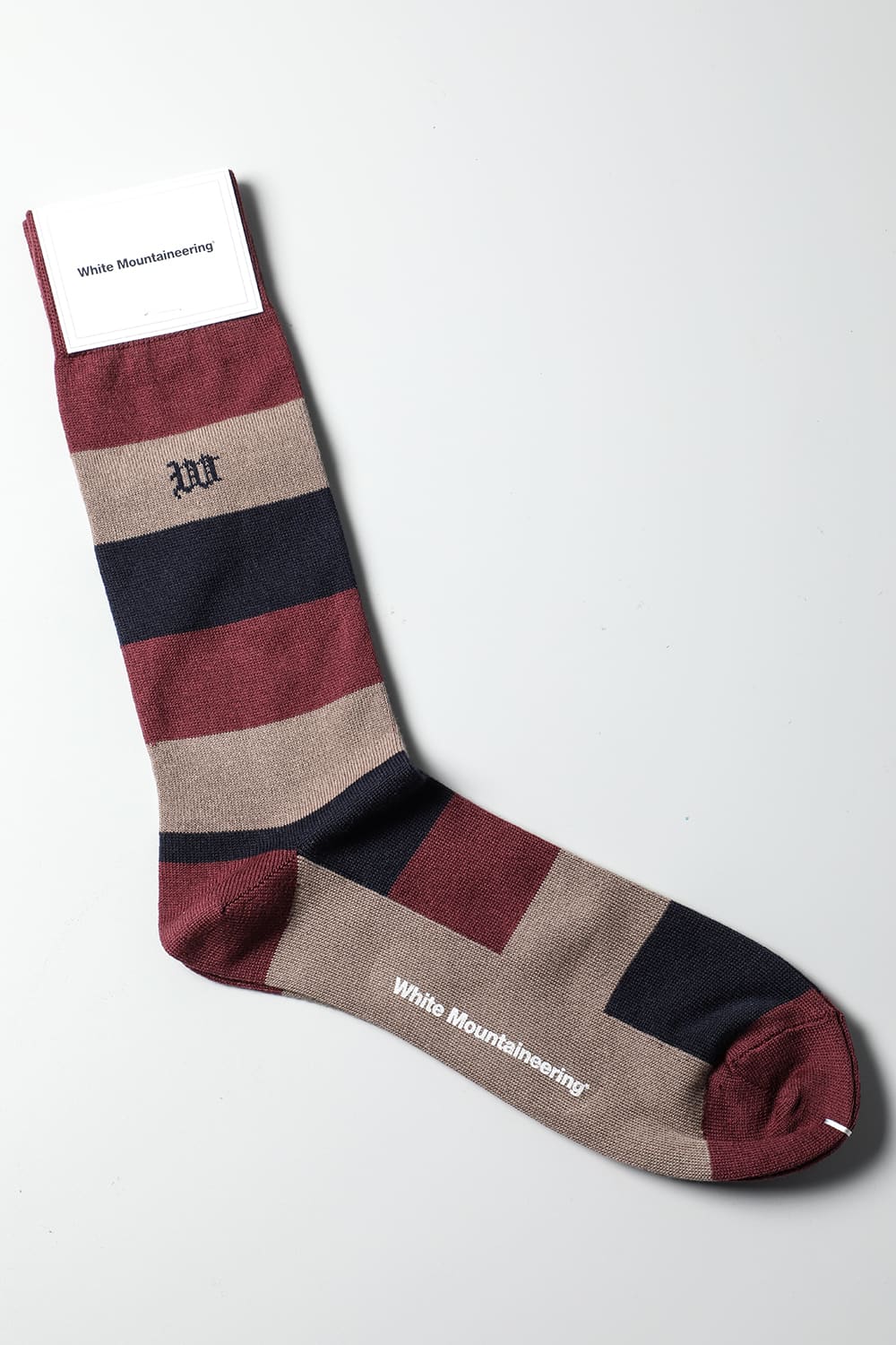Multi Border Socks Burgundy / Brown