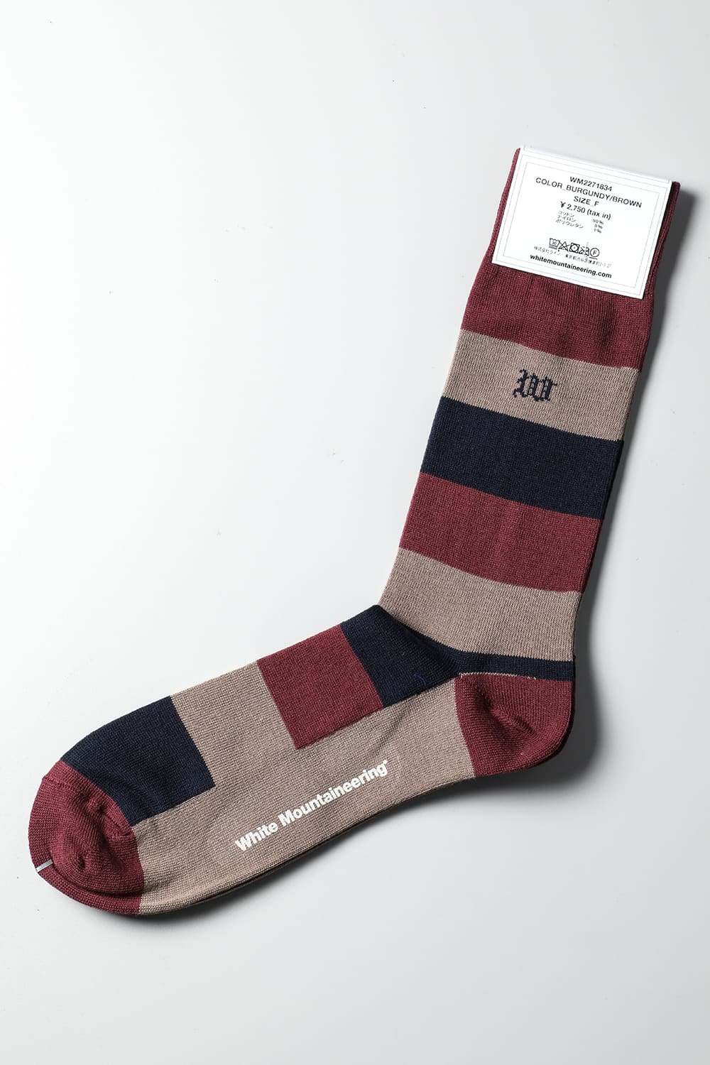Multi Border Socks Burgundy / Brown