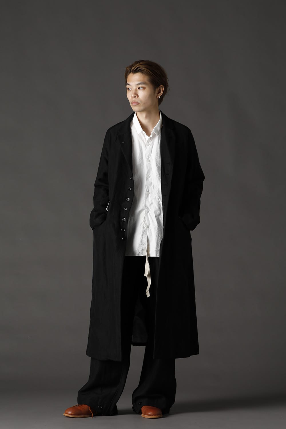 REX-GARNER Wool Ramie Draw Cord Pants