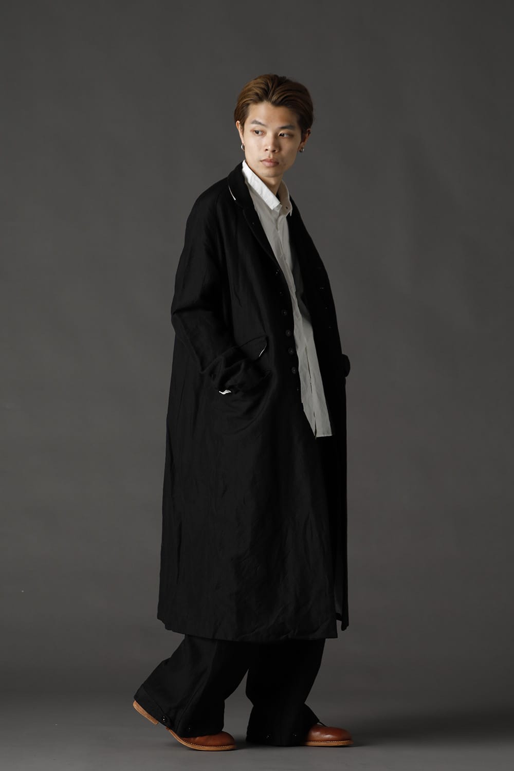 REX-GARNER Wool Ramie Draw Cord Pants