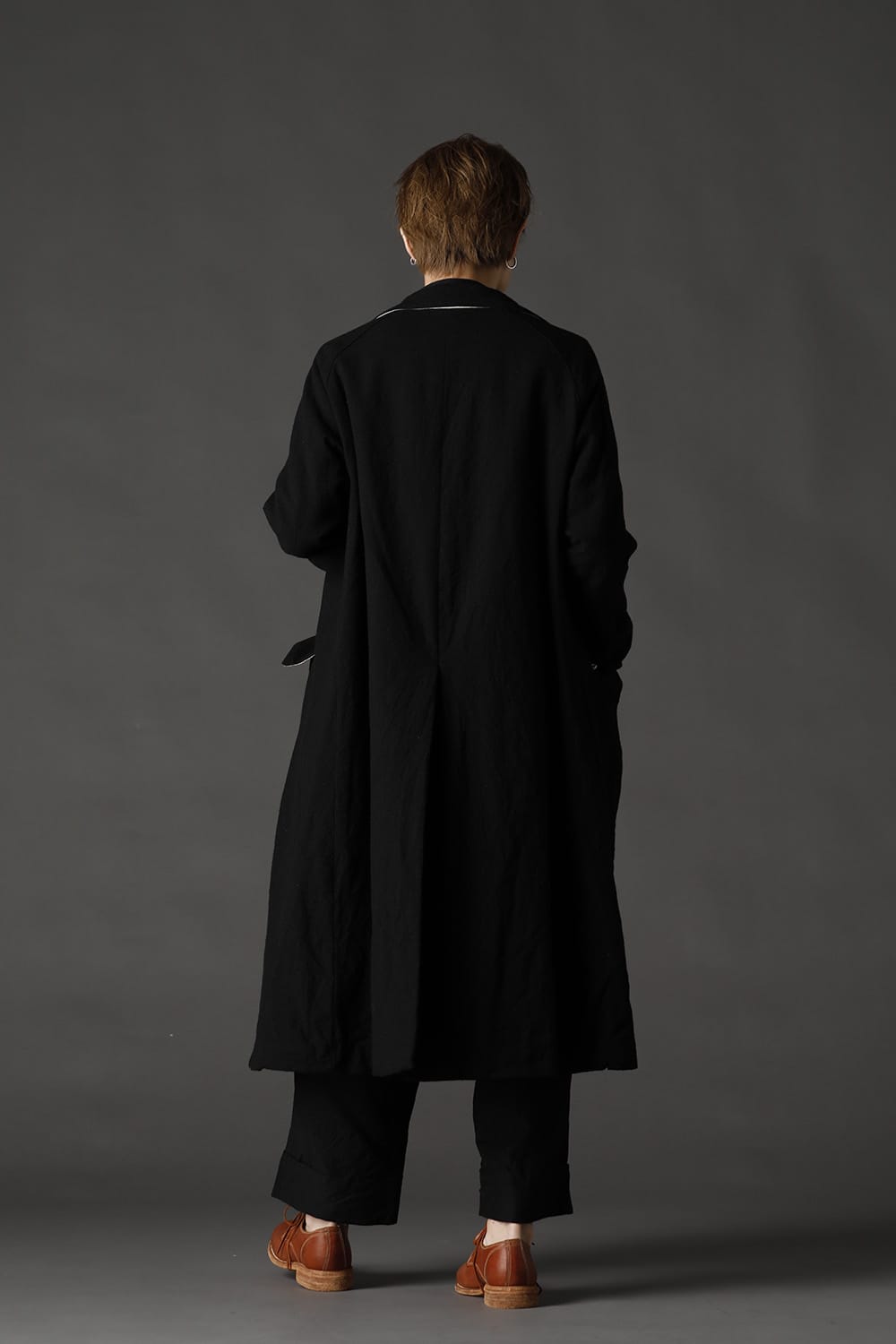 CHRONO-TWEED Long Coat Black