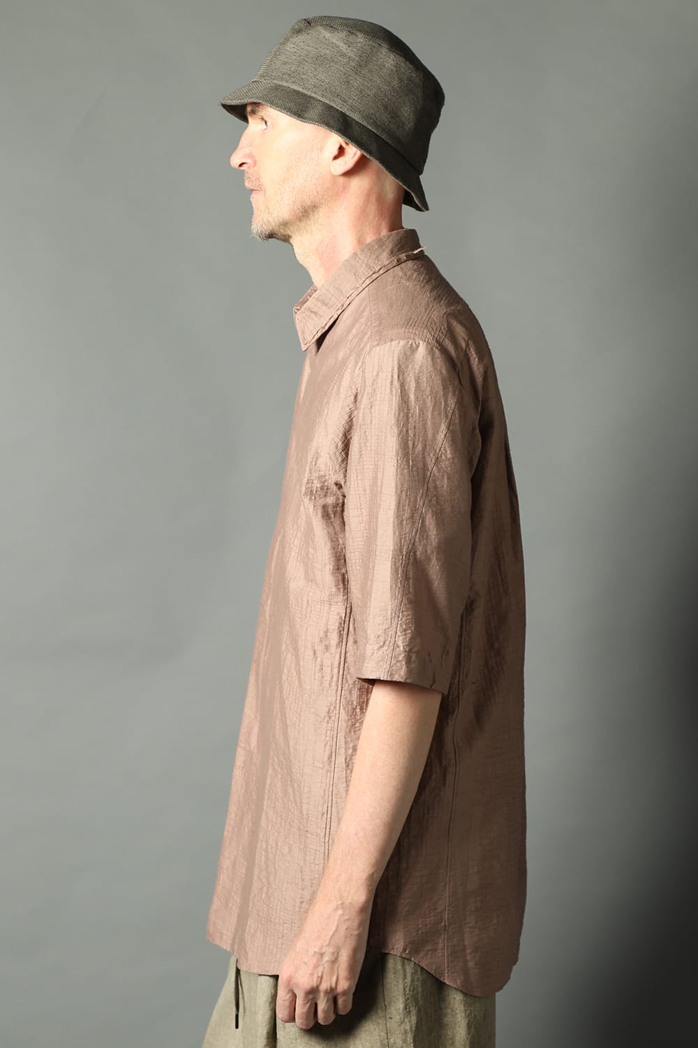 Short sleeve shirt Shadow jacquard  Pink Gray