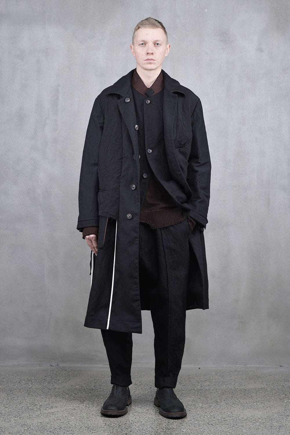 Wool Linen Soutien Collar Coat