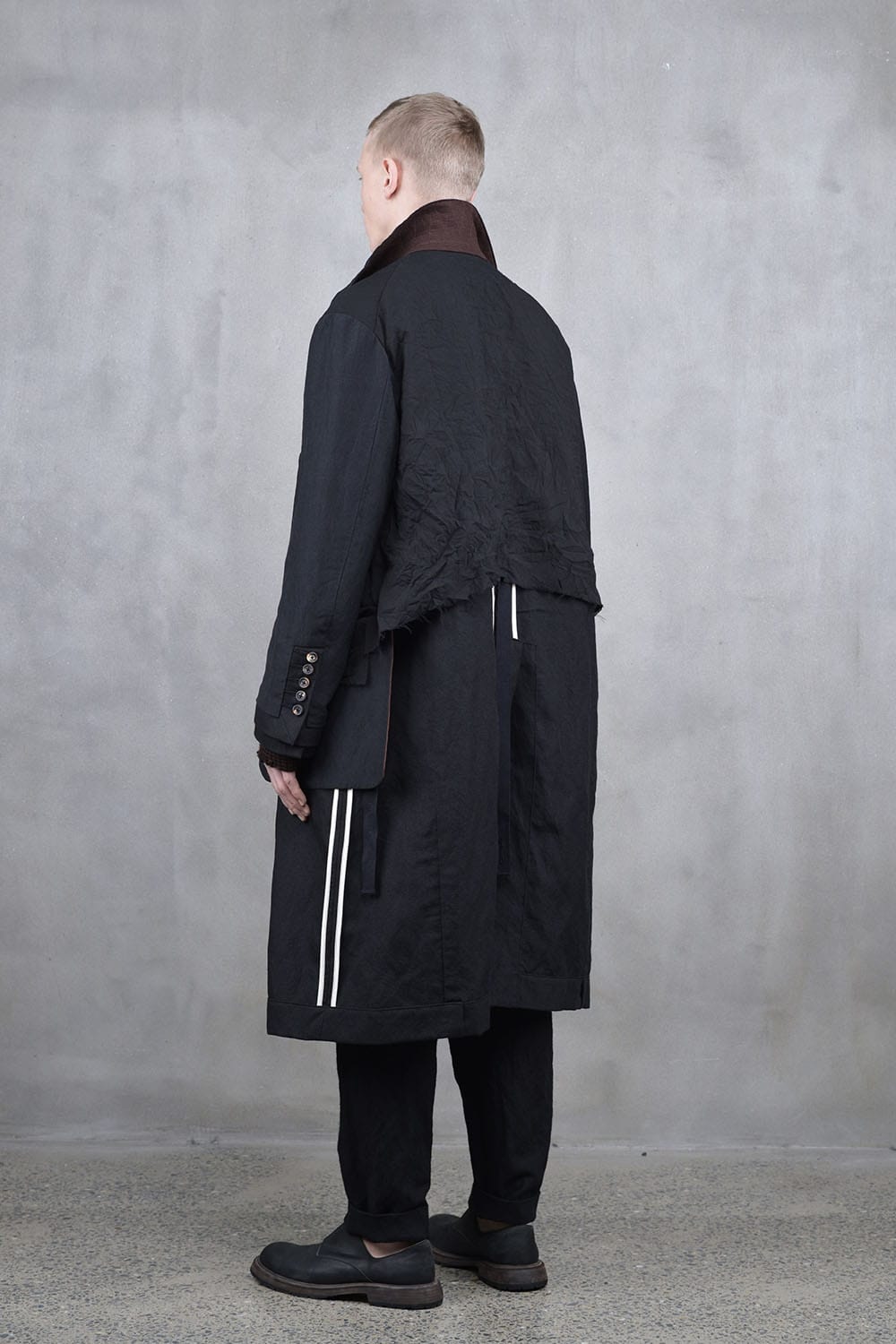 Wool Linen Soutien Collar Coat