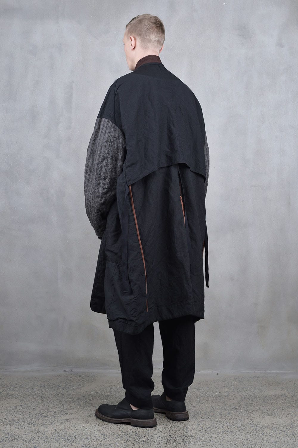 No Collar Double Dreast Coat