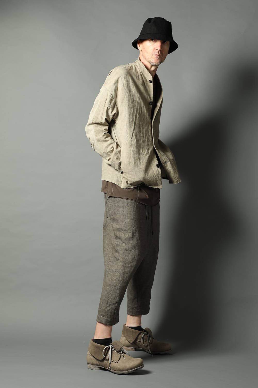 Jacket cotton / linen cold dyed