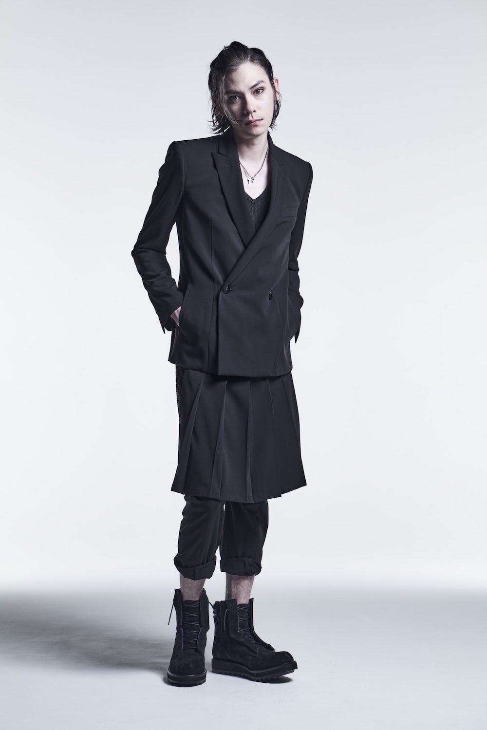 W Peacked Jacket Black