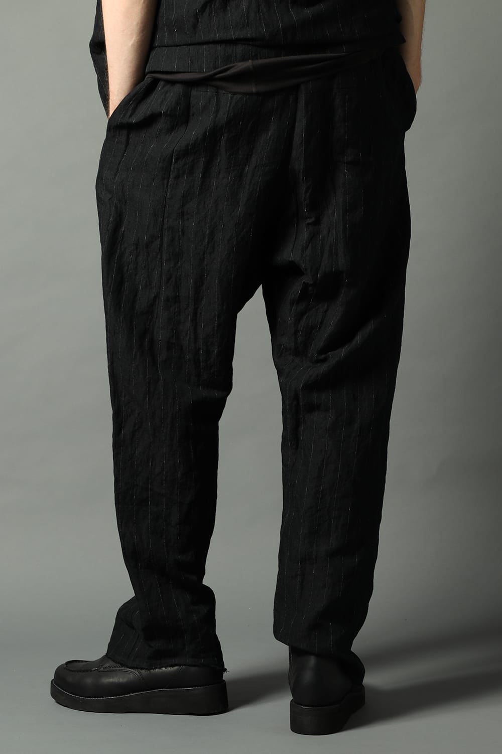 Relaxe pants cotton linen metal shrink