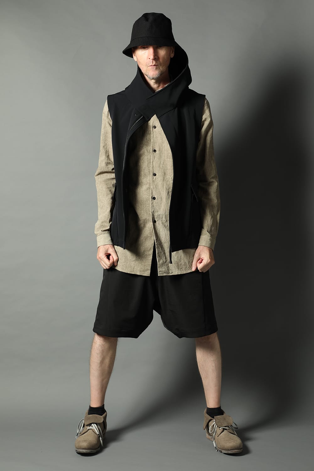 Shirt cotton / linen cold dyed