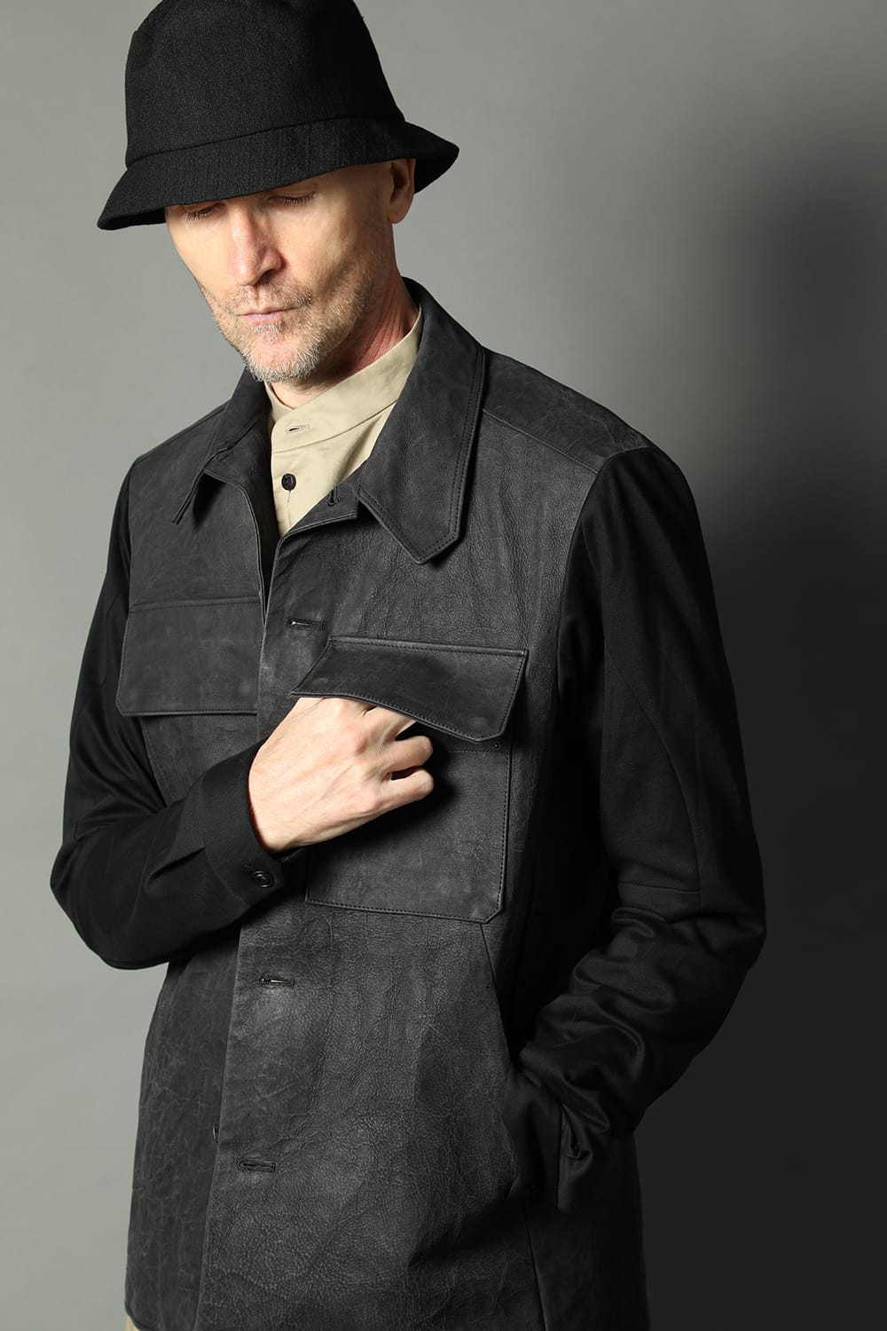 Leather CPO shirt Dyneema leather