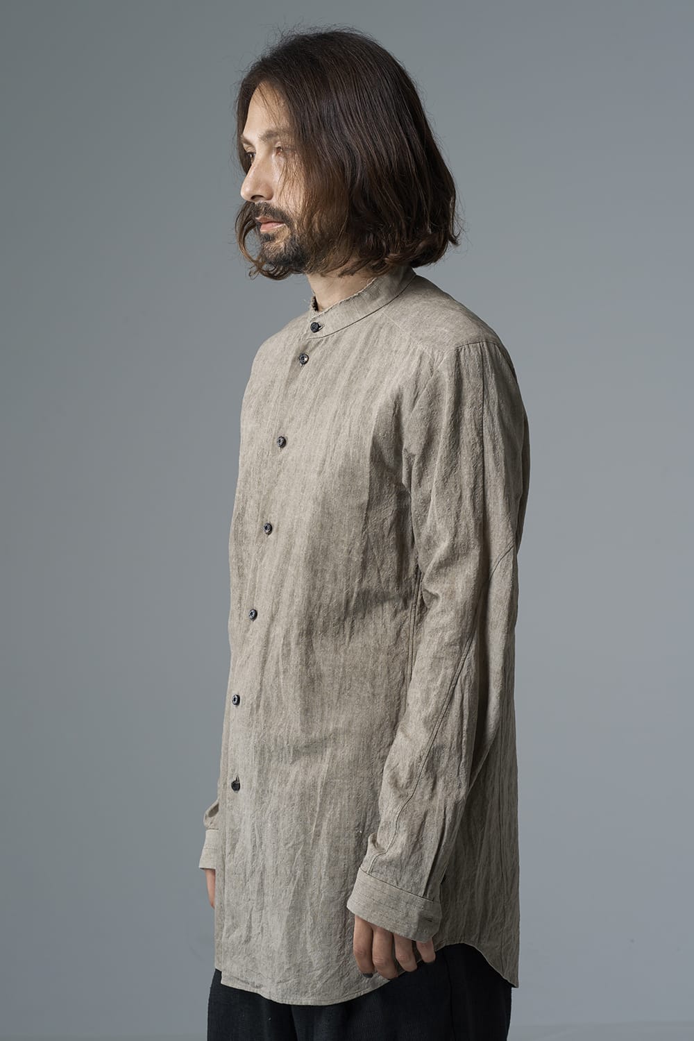 Shirt cotton / linen cold dyed