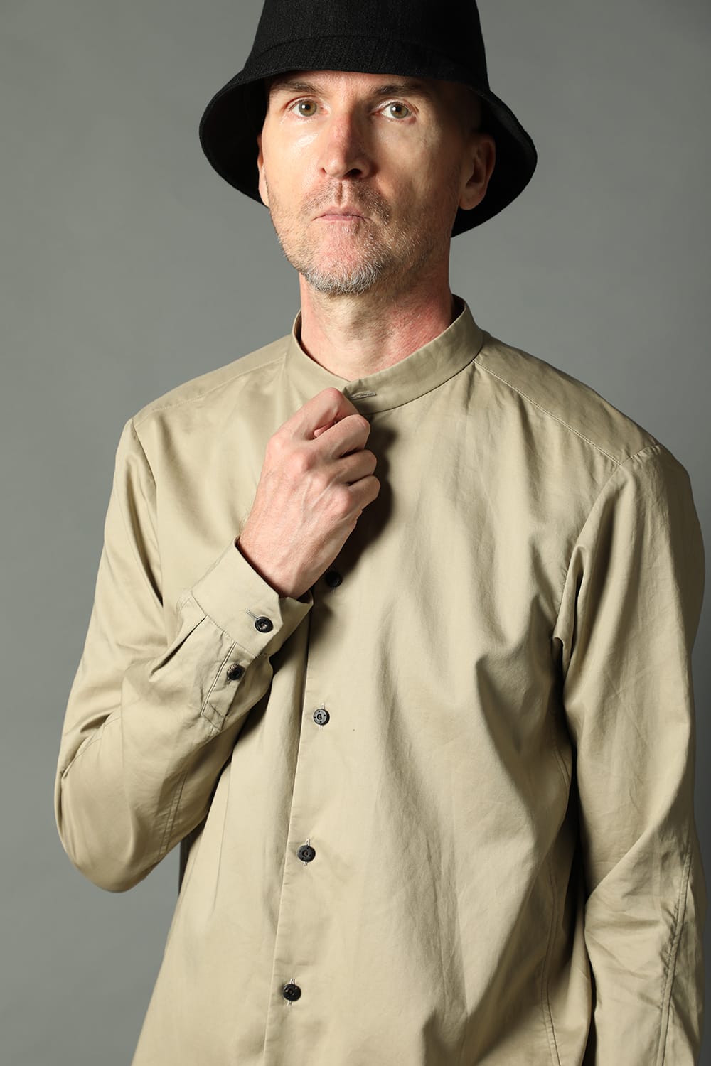 シャツ 200/2 コットン ダブルウィーブ  ベージュ