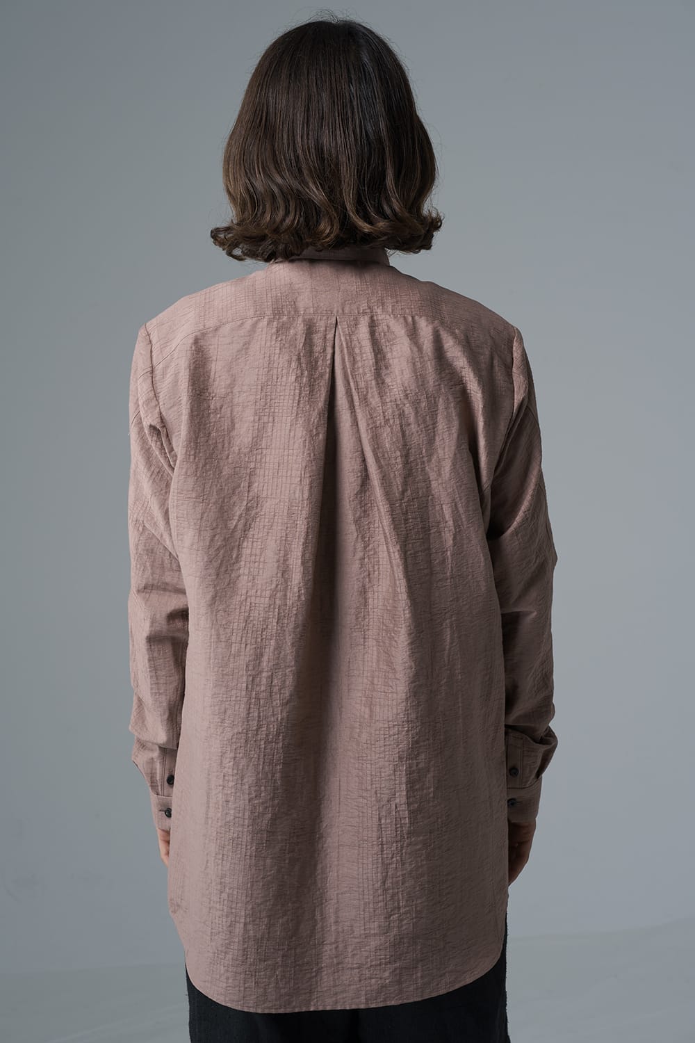 Shirt cotton / nylon Shadow jacquard  Pink Gray