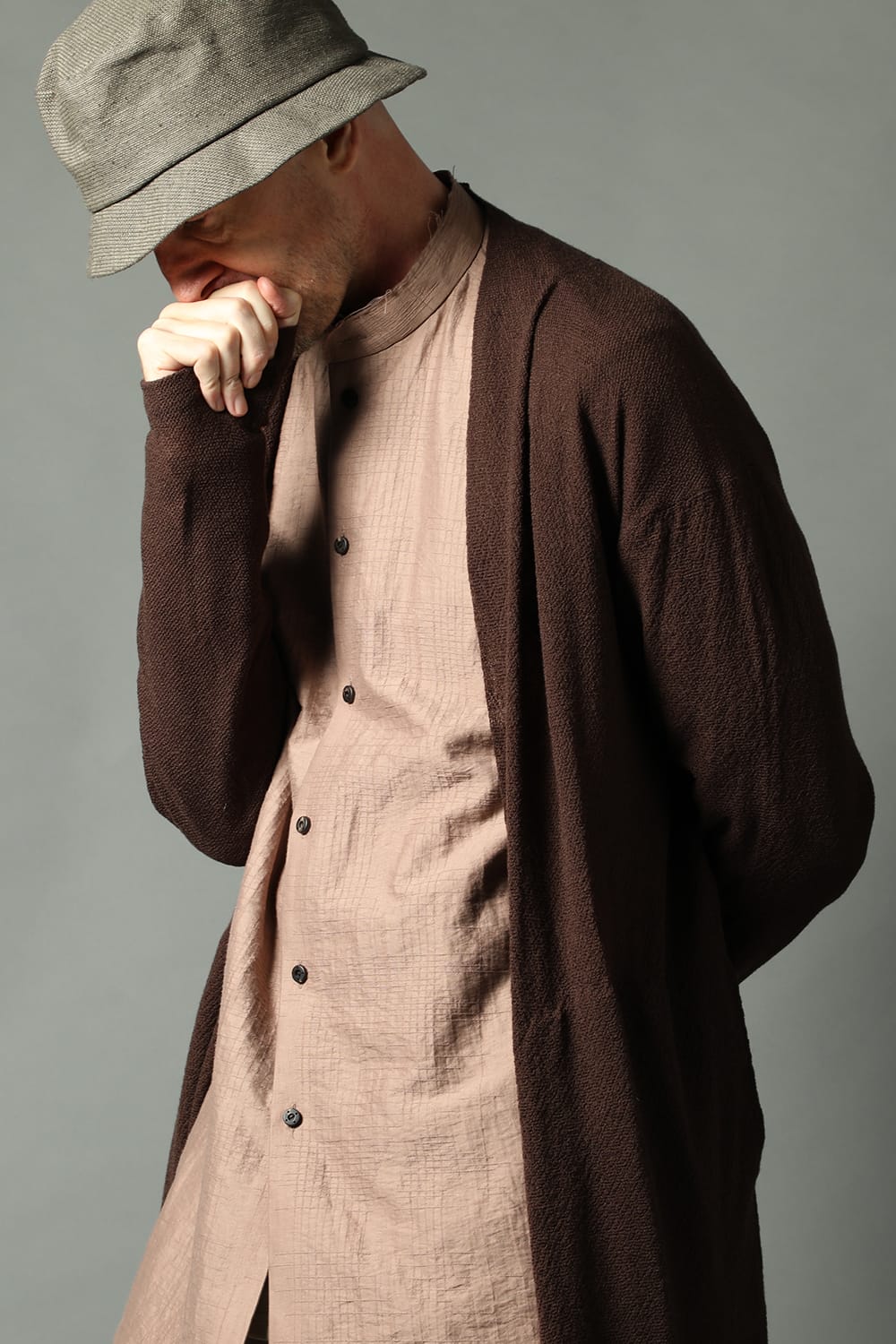 Long cardigan merino wool  Dark Brown