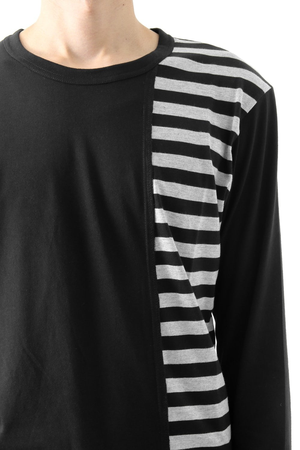 Vertical Switched Part Long Sleeve Shirt