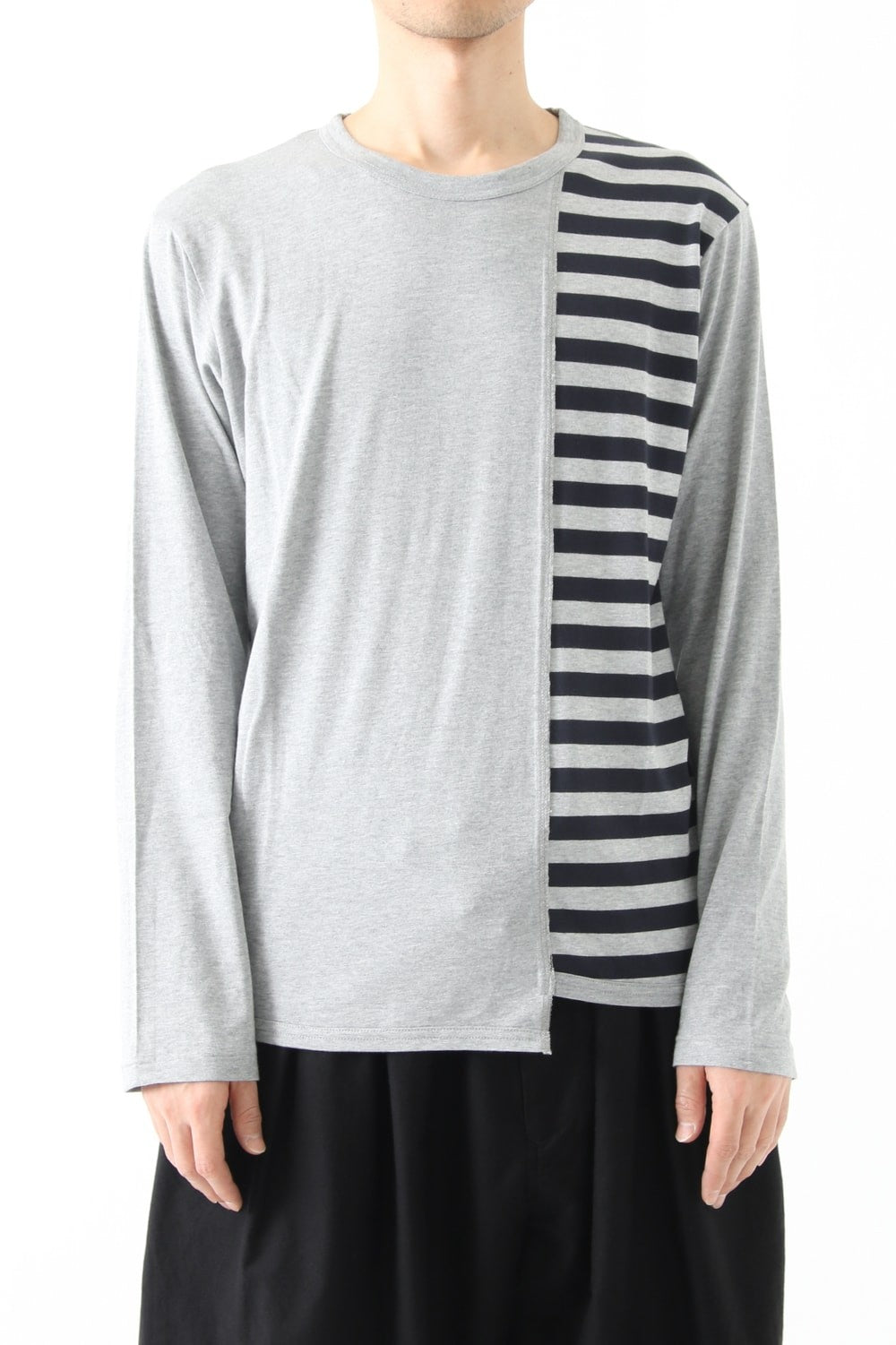 Vertical Switched Part Long Sleeve Shirt