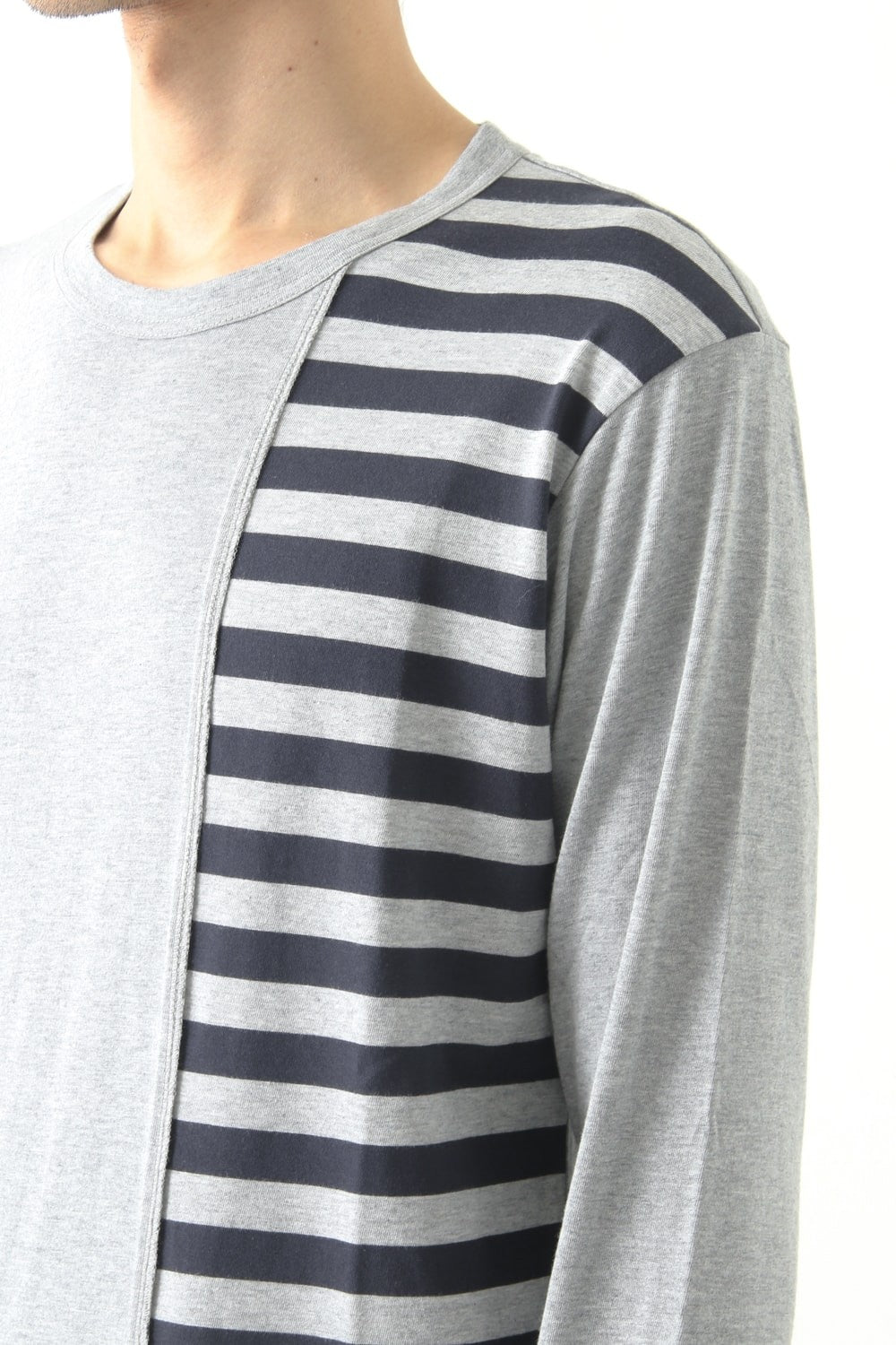 Vertical Switched Part Long Sleeve Shirt