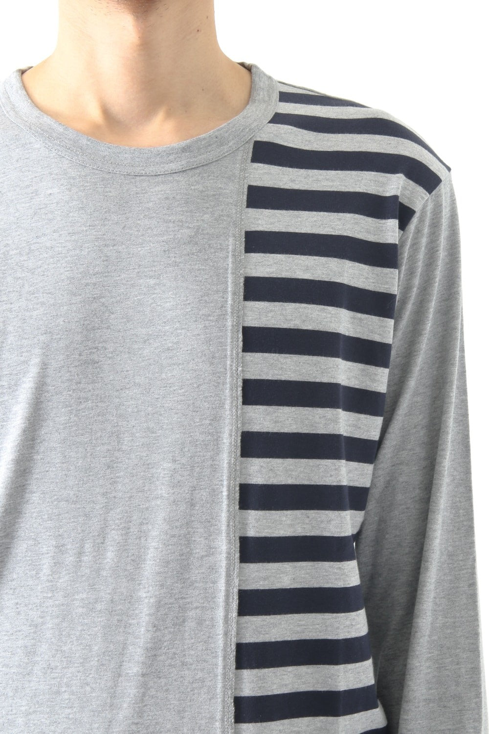 Vertical Switched Part Long Sleeve Shirt