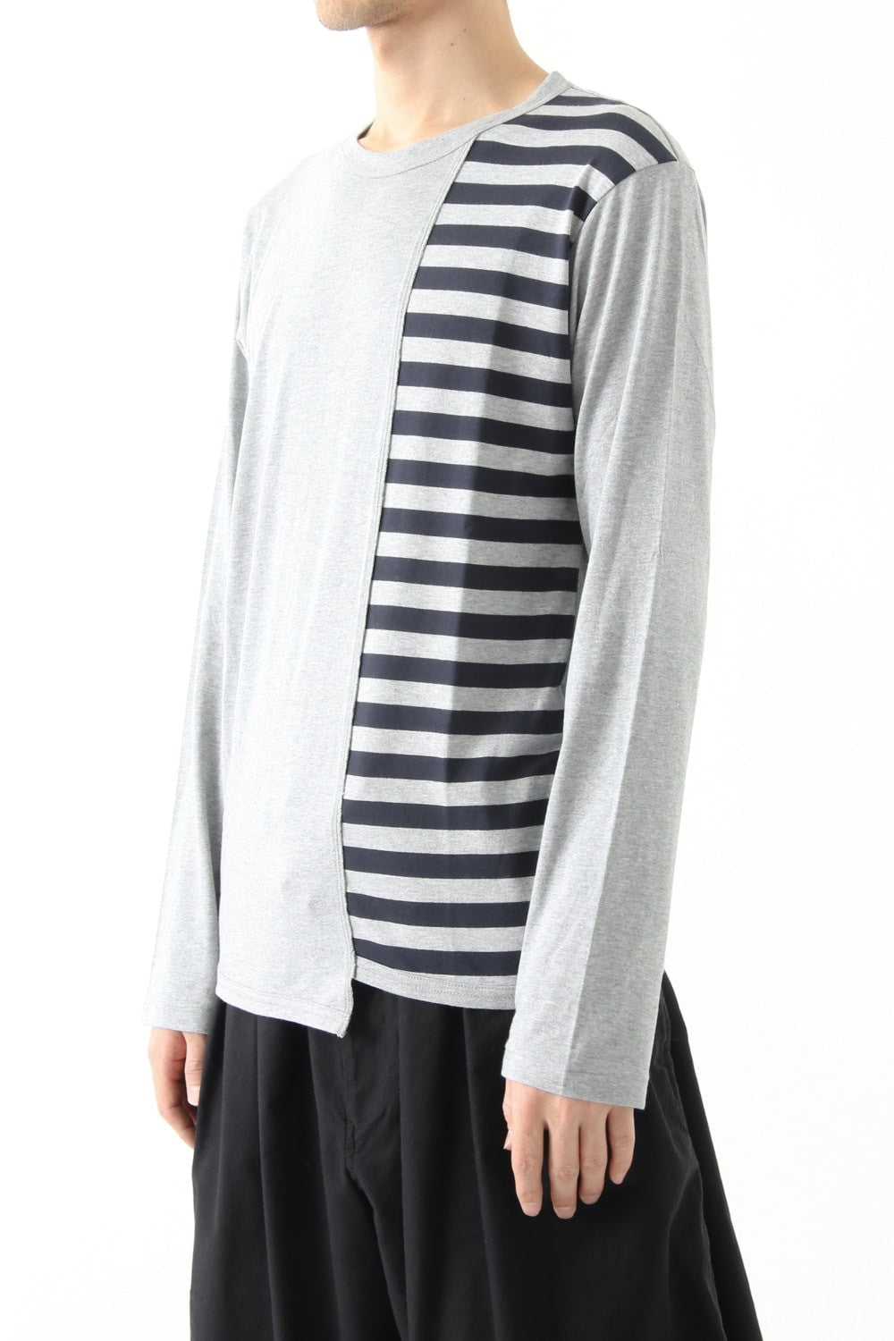 Vertical Switched Part Long Sleeve Shirt