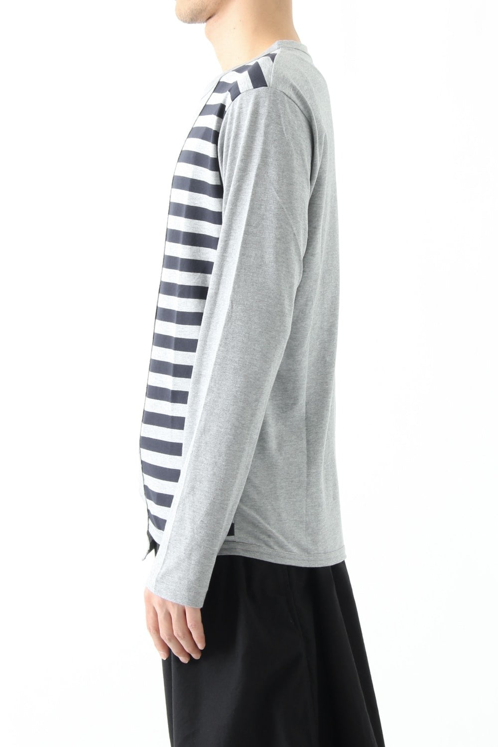 Vertical Switched Part Long Sleeve Shirt