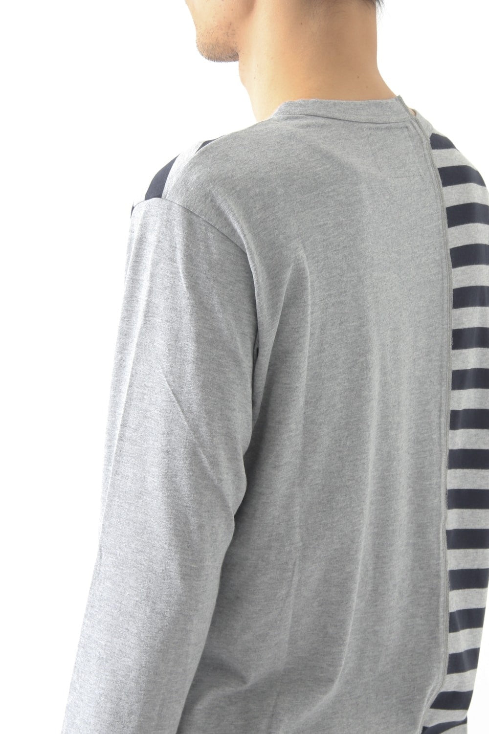 Vertical Switched Part Long Sleeve Shirt