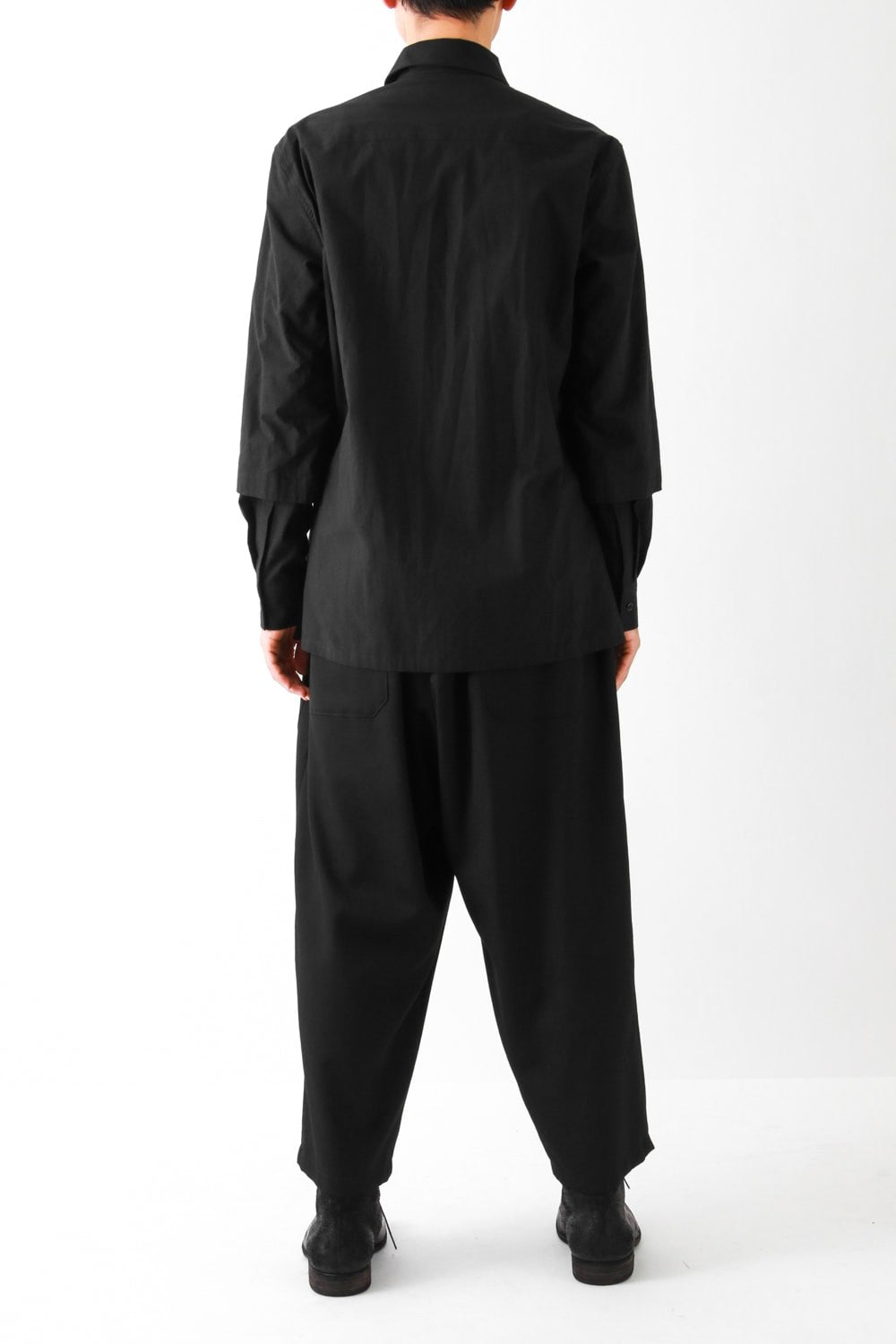 Double Layered Sleeve Fly Front Shirt