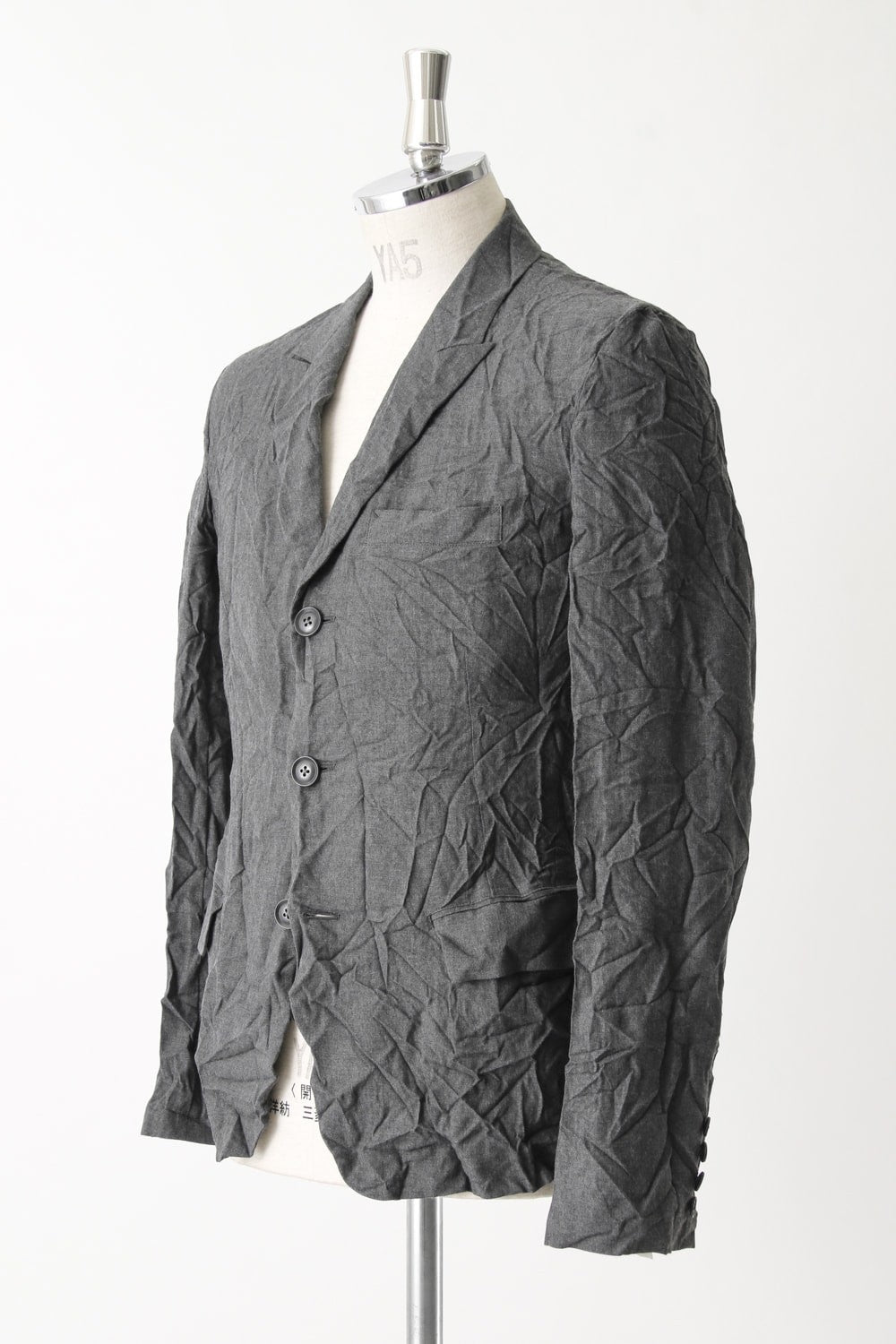 3B Peaked Lapel Wrinkled Jacket