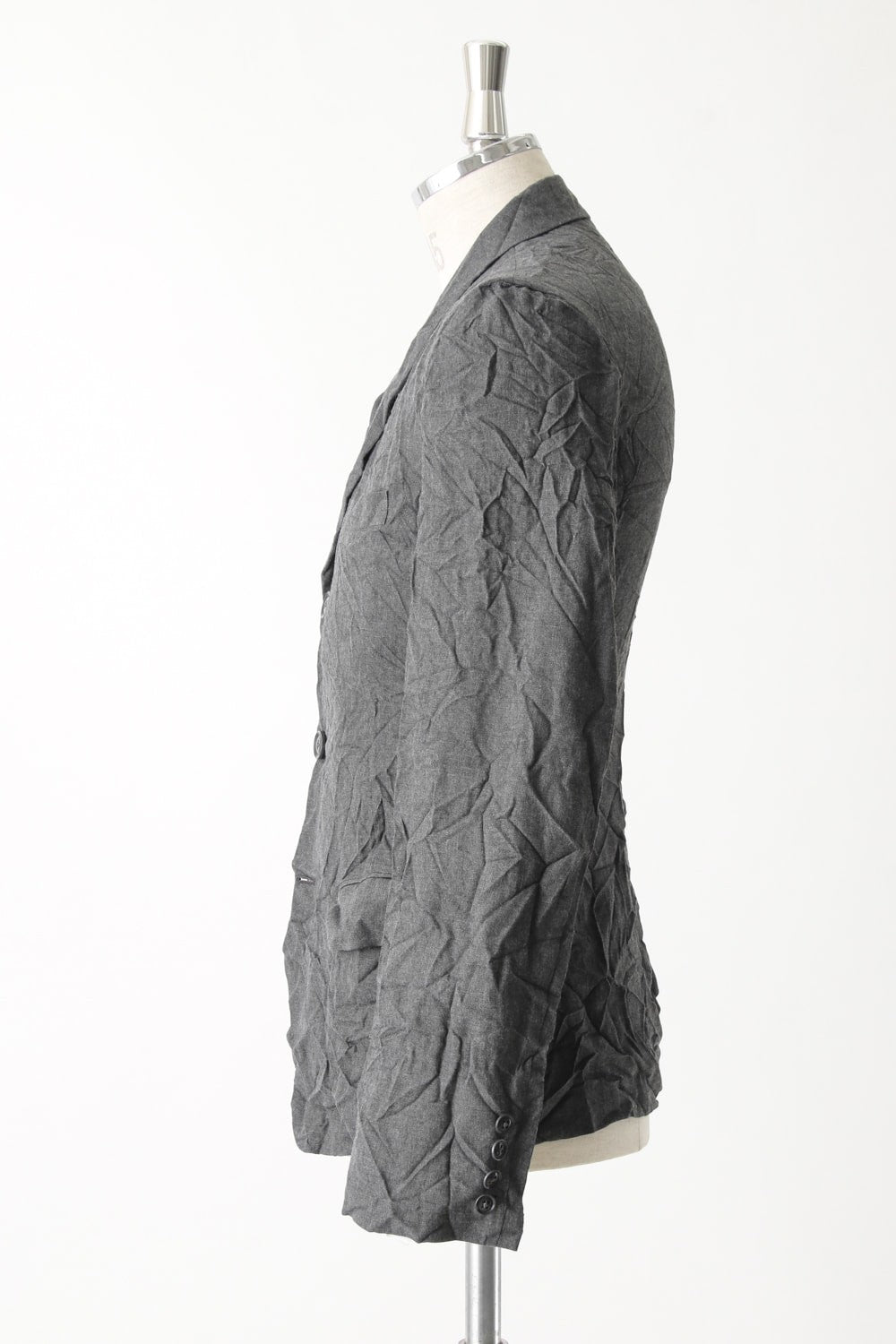 3B Peaked Lapel Wrinkled Jacket