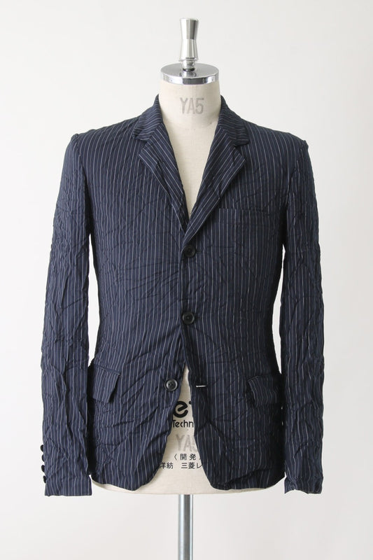 3B Notched Lapel Wrinkled Stripe Jacket